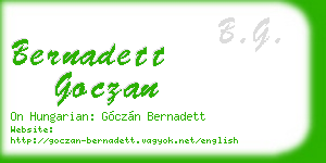 bernadett goczan business card